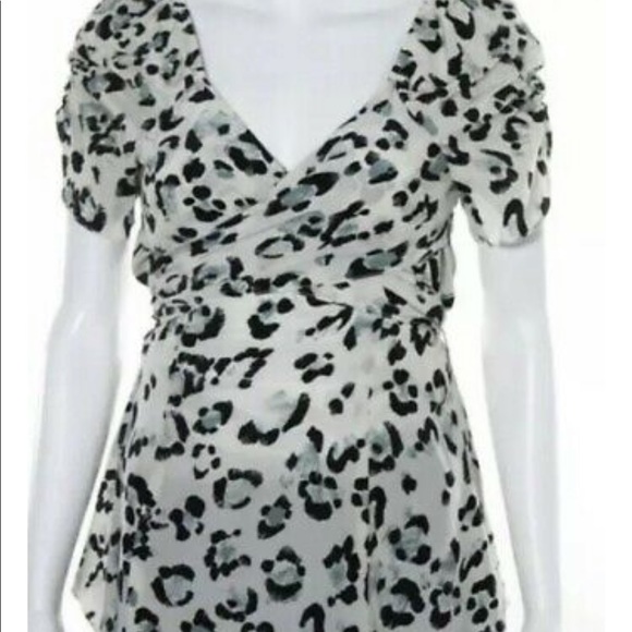 Nanette Lepore Wrap Leopard-Print Top - Picture 1 of 5